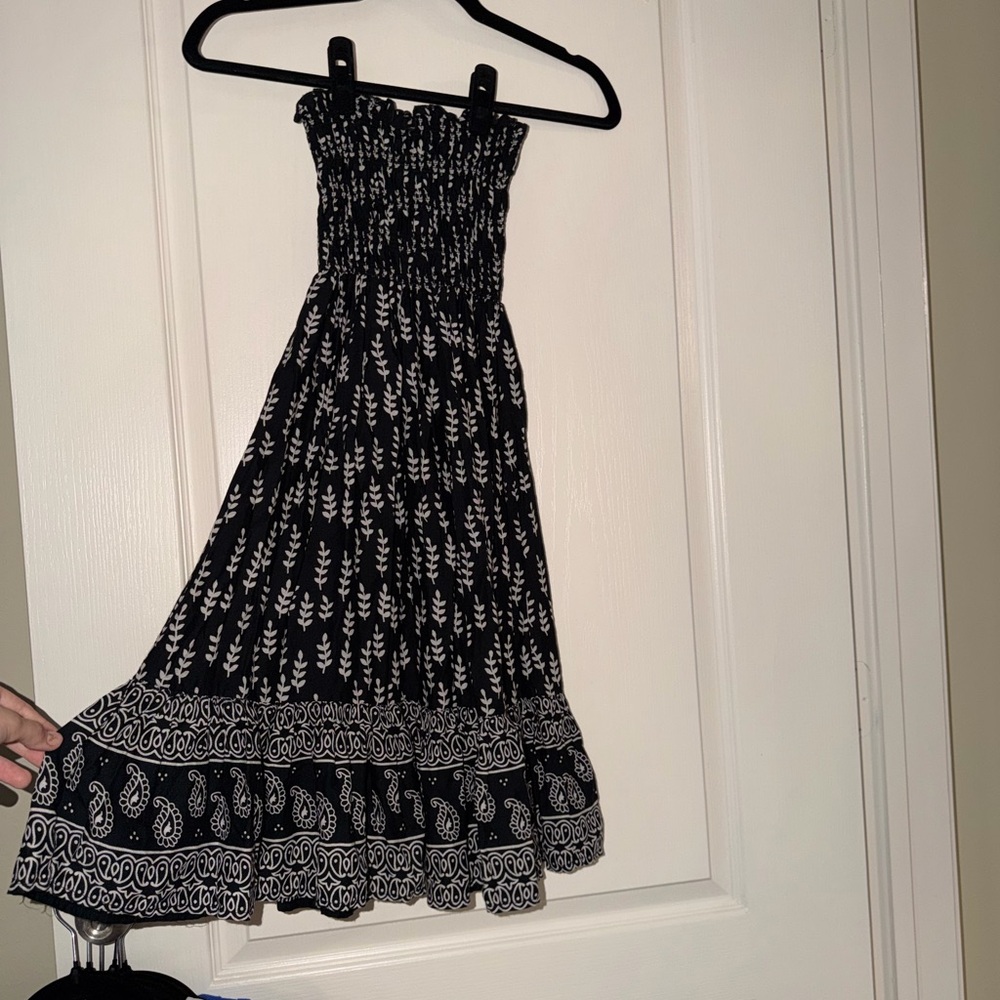 Black Boho Smocked Dress